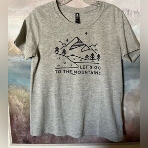 Let's Go To The Mountains Graphic Tee - Light Heather Gray